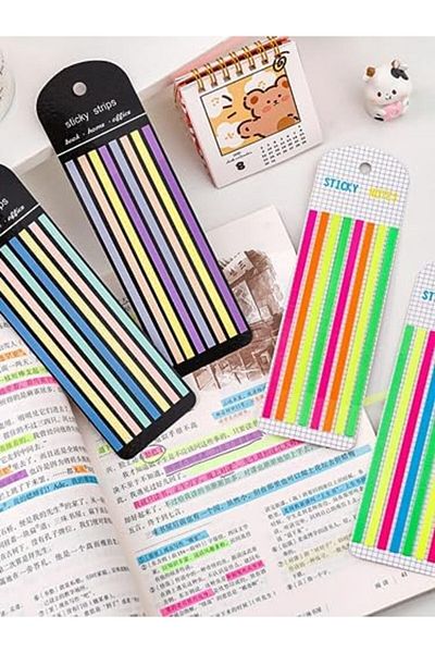 STOREMAX smgshop Post-it Sticky Notes Διαφανές έγχρωμο αυτοκόλλητο χαρτί σημειώσεων με μακριές λωρίδες (