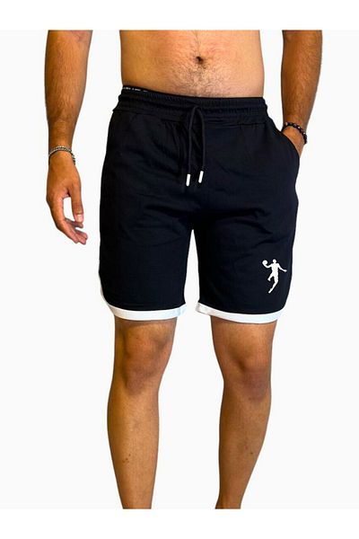DEEPSENCE Μαύρο ανδρικό σορτς μπάσκετ ποδοσφαίρου Fitness Αθλητική Άσκηση Τρέξιμο