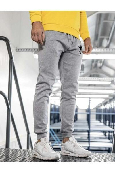 Relax family xf Γκρι βαμβακερό Jogger Sweatpants - Ανδρικό καλοκαιρινό εμπριμέ στενό πόδι