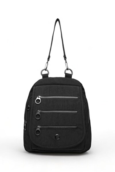 SMART BAGS حقيبة ظهر نسائية من القماش المجعد BC 1169 - أسود