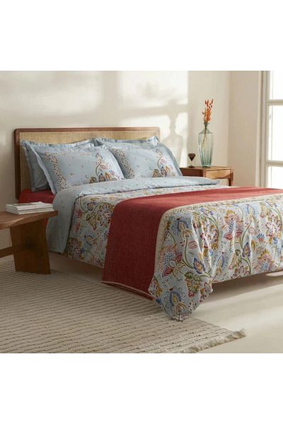 Karaca Home Flamen Doppelbett Bettwäsche und Decken Set
