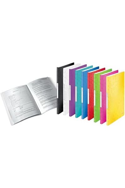 STOREMAX Metallic Ice Blue Presentation Binder with 20 Clear Pockets A4 40 Sheet Capacity