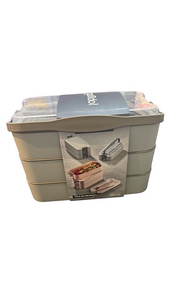 Gondol Diet - Lunch Box - 3 Layer Lunch Box with Spoon and Fork