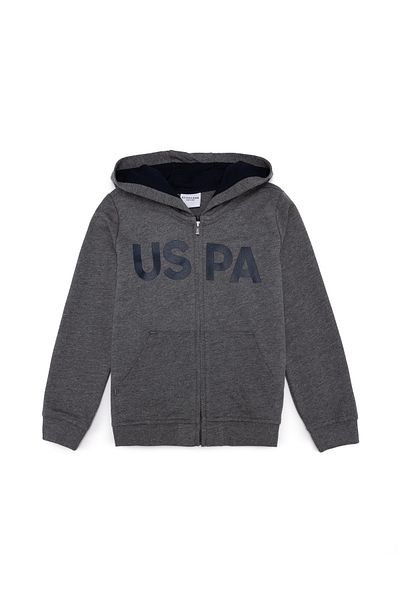 U.S. Polo Assn. Hanorac de bază cu glugă Antracit Melange pentru băieți
