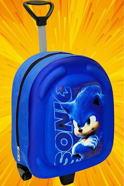 Uniquerrs 2-6 ani Hedgehog Sonic 3D Printed Squeegee Rucsac și geantă de școală
