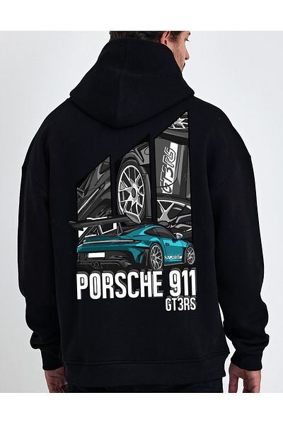VEK Суитшърт с шарки Porsche Oversize - суичър с качулка
