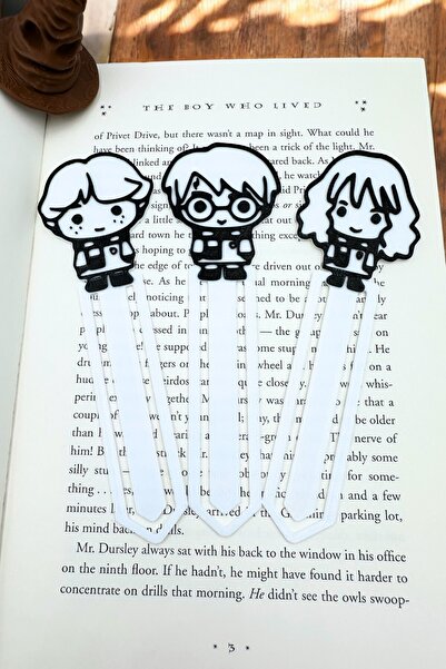 Lusida Design Set de 3 semne de carte în relief cu figurine de Harry Potter, ...