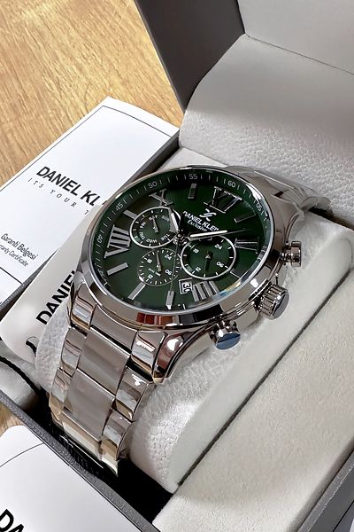 Daniel Klein Men's Silver Color Steel Watchband & Bracelet - 3 Atm Waterproof Dke2009C1