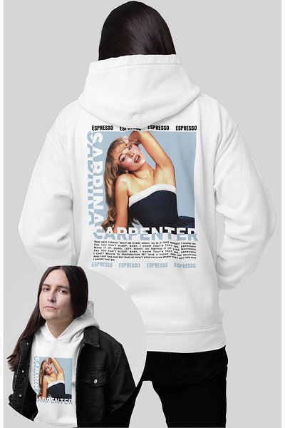 Fuddy Moda Espressoo Back Printed Unisex Oversize Hooded Sweatshirt - Sabrina Carpenter Printed Hoodie