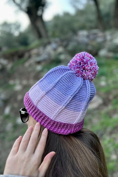 Mila Colorful Hand Knitted Pompom Beret