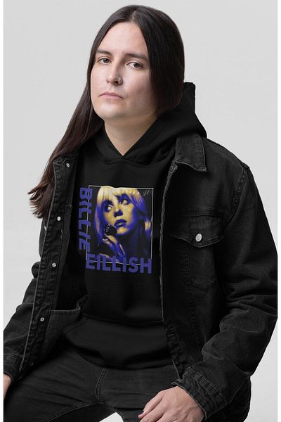 Fuddy Moda Billie Eilish Written Unisex Oversize Hooded Sweatshirt