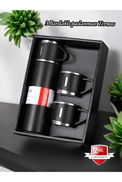 Mio Life Chrome Green 500ml Thermos Drink - 3 Cups with 12 Hours Box