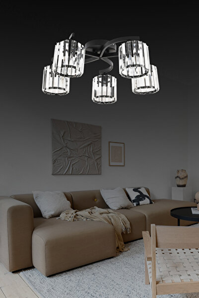 bordolux BLX KR 5 Plafonyer Siyah 3 Renkli Salon ve Oturma Odası İçin İdeal A...