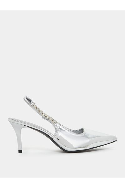 Styli Embellished Side Strap Stiletto Heel Sandals