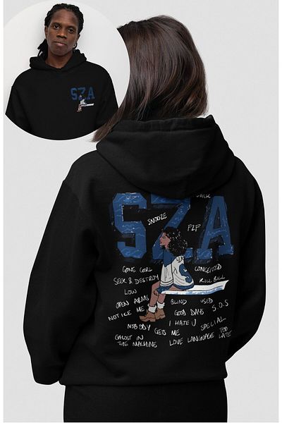 Fuddy Moda Φούτερ με κουκούλα Unisex Oversize Sza Playlist