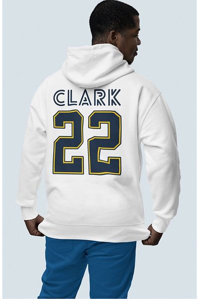 Fuddy Moda Φούτερ με κουκούλα Unisex Clark 22 Written Back Printed Hooded, Oversize Φούτερ με θέμα το μπάσκετ