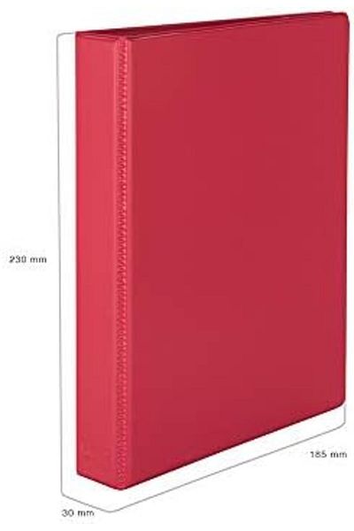 STOREMAX Jvnnshop Briefcase Presentation Folder A5 Pvc 3 cm 4 Rings 19,5X23 cm Red 646268