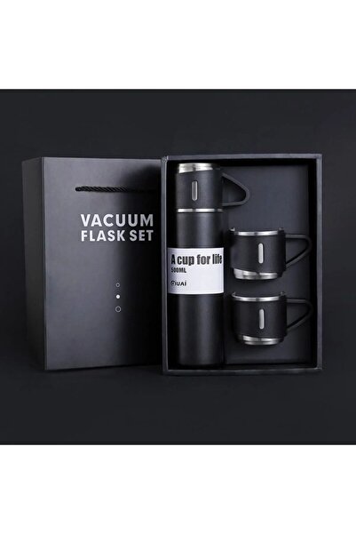 OMZ Stainless Steel Heat Insulated Thermos 3-Cup Thermos Set Vacuum Thermos Set Drink with Bag Gift