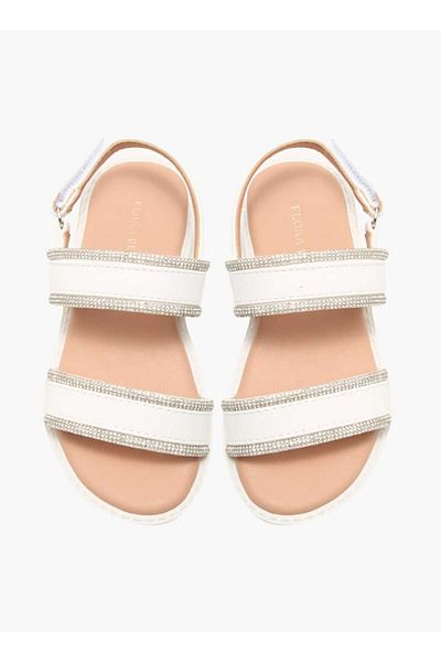 Flora Bella by Shoexpress Flora Bella Embellished Strap Sandals with Hook and Loop Closure