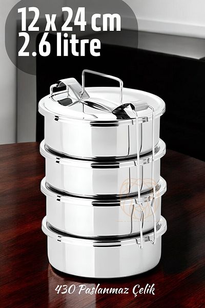 Transformacion Travel Bowl Food Container Stainless Steel 4 Layers 12 cm 2.6 ml 721361