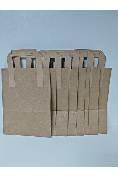 arminow KAĞIT SAPLI KRAFT KAĞIT ÇANTA - HEDİYE POŞETİ - HEDİYE PAKETİ - 18X24X9 CM - 25 ADET - Ç087