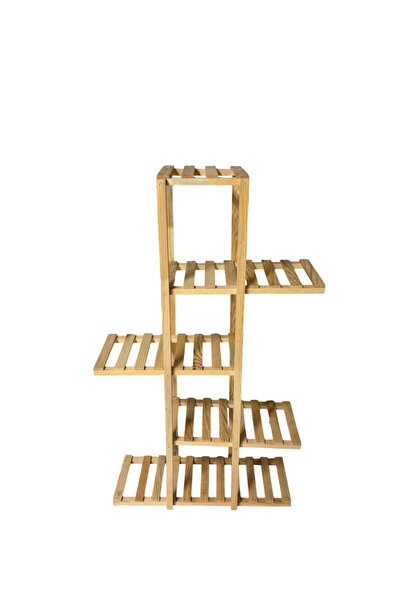 Squall Dekoratif 5 Raflı Ahşap Çiçeklik Saksı Standı Saksılık