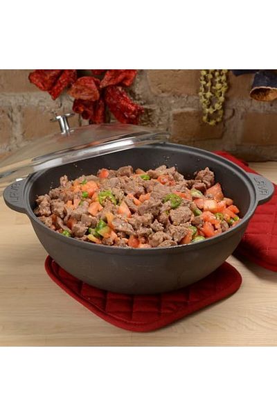 STOREMAX Shsm Cast Iron Caldron/Pot with Round Glass Lid - Club 28 cm 11 Esr