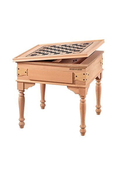 Mobilya Baba Tutak Küçük Torna Tavla Sehpa Cilasız Ham Ahşap