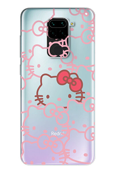 moonset Xiaomi Redmi Note 9 Uyumlu Hello Kitty Tasarımlı Baskılı Şeffaf Telef...