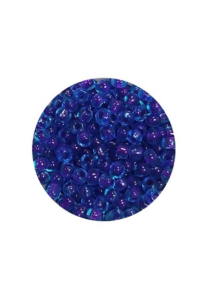 Royaleks Bulky Glass Sand Beads (8/0) 3 mm - 20 Grams - Transparent Dark Blue - Bnc161