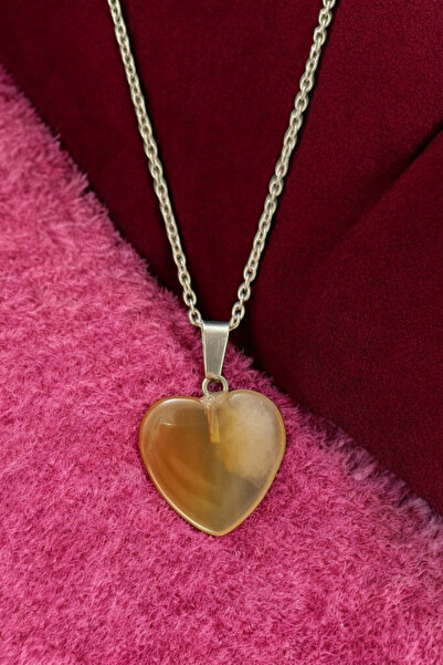 La'Vanti Designs 925 Ayar Gümüş Yemen Akik Kalp Taşlı Sağlık Stress Cesaret Kısmet Kadın Kolye