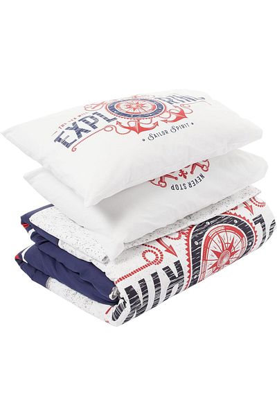 STOREMAX İslm Greedo Ranforce Marin Patterned 100% Cotton Duvet Cover Set, Navy Blue, Double New Design