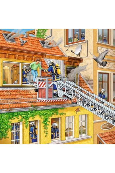 STOREMAX E Children's Puzzle - 09401 Fire Engine Piece - for Children from 5 Years Old, 3 X 49 Pieces