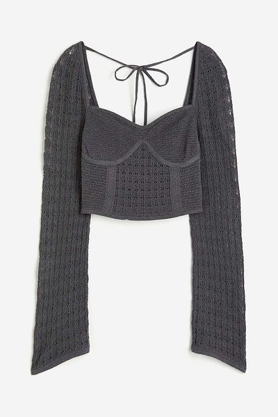 H&M Pointelle-knit corset-style top