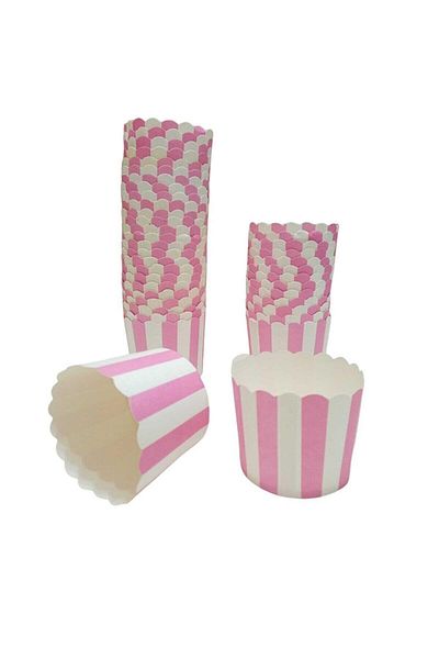 Pastaland Set of 25 Pink White Cupcake/Muffin/Suffle Cake