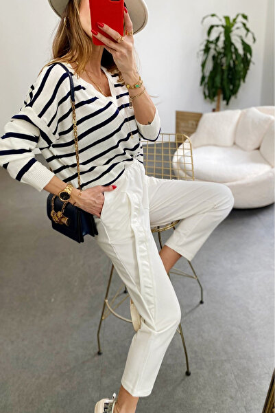 Qaju Γυναικεία αθλητική φόρμα με λεπτομέρεια μακριά ρίγα με ελαστική μέση