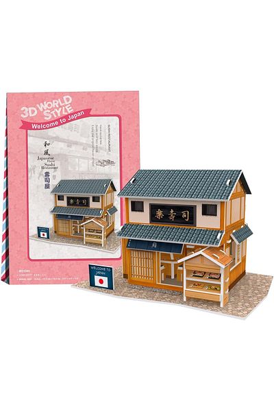 STOREMAX 3D 32 Pieces Sushi Restaurant Puzle Japanese Restaurant Cem Cub/W3104H
