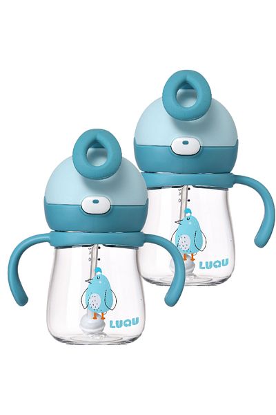 LUQU BABY LUQU Tritan Sippy Cup for Toddlers 220ML-Blue-Pack of 2