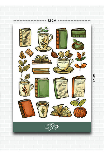 Utterly Good Kitap Temalı Sticker | Bullet Journal | Notebook | Ajanda | Scra...