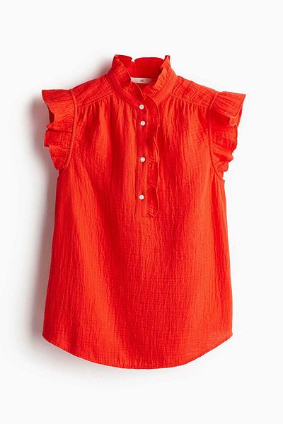 H&M Flutter-sleeved muslin blouse