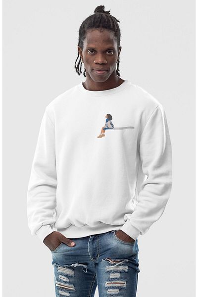 Fuddy Moda Unisex S.O.S Tour - Crew Neck, Πίσω εμπριμέ φούτερ χωρίς κουκούλα