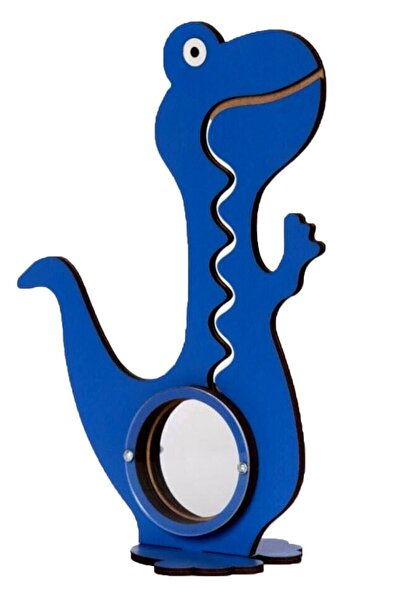 Pangesa ahşap dinozor kumbara mavi