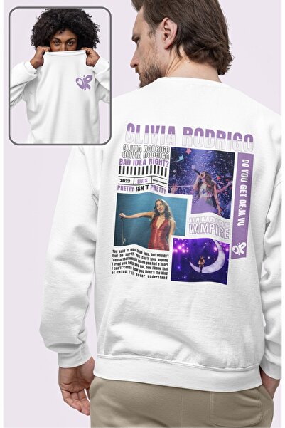 Fuddy Moda Unisex Olivia Rodrigoo Back Štampano okrugla kragna Dukserica bez ...