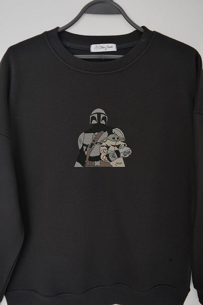 EldenStitch Hanorac oversize unisex brodat cu broderie mandaloriană