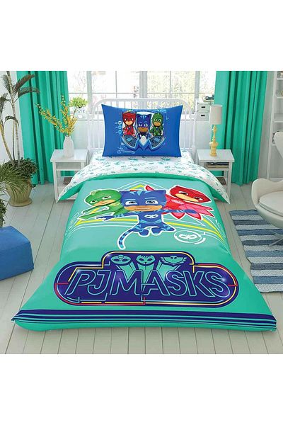 STOREMAX Muartshop Pj Masks Licensed Move Character Printed 100% Cotton Duvet Cover Set, Multicolor, Single K
