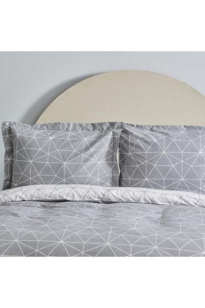 STOREMAX Jvnnshop Home Colby Gray%100 Cotton Double Duvet Cover Set 646268