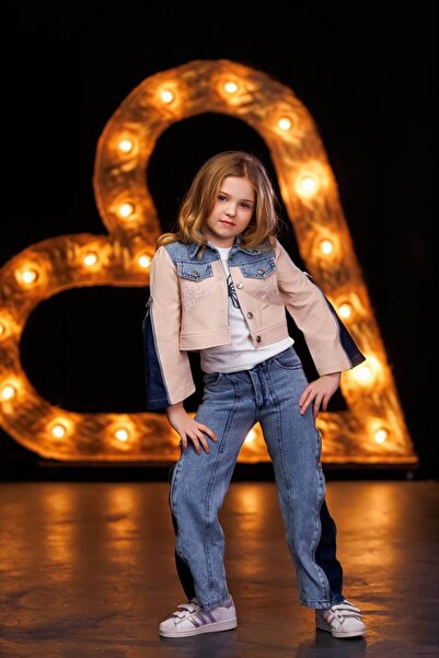 Ribbon kids Комплект дънки, яке + плетен пуловер