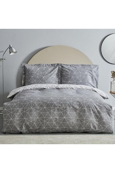 STOREMAX Muartshop Home Colby Gray 100% Cotton Double Duvet Cover Set 871301