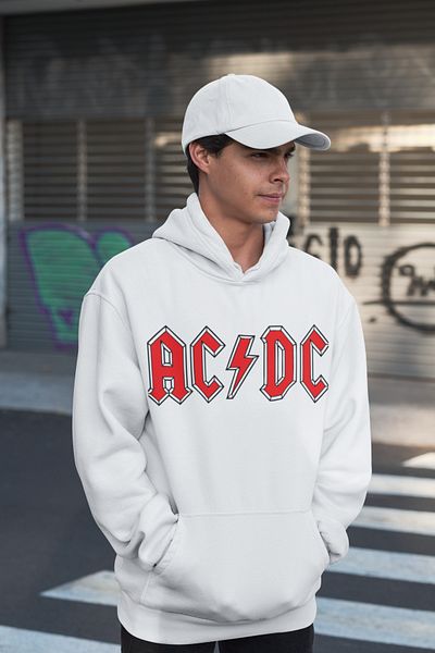 SEVBANO Ac Dc Printed Unisex Oversize Music Band Rock Metal Hoodie