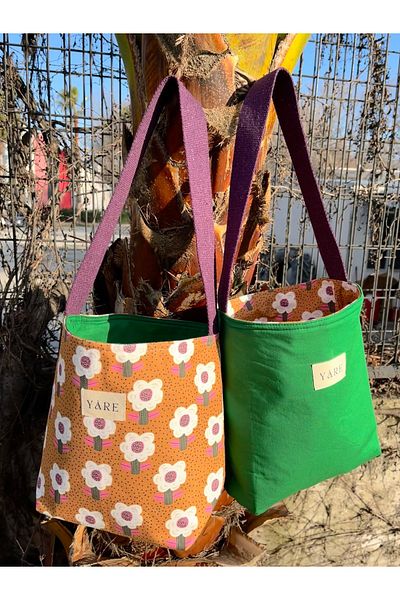 Yare Atelier Căptușeală interioară pentru femei, cu două fețe, albă, florală, verde, cu curea pentru mâini, braț și umăr